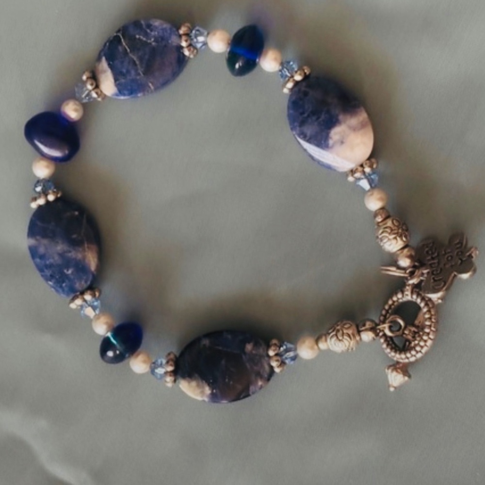 Sodalite and Lapis Lazuli Beaded Bracelet